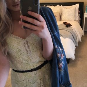 Crochet lace white dress